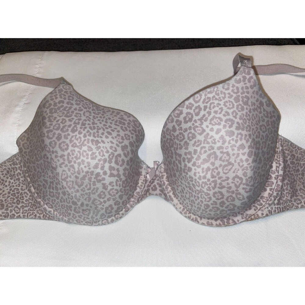 Victoria Secret 36D bra Lined Perfect Coverage women's cotton lingerie gray